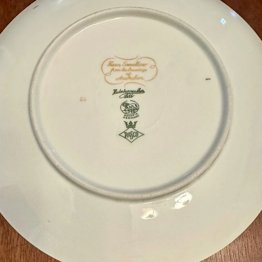 Hutschenreuther Pasco Bone China Audubon Bird Plates (8”)